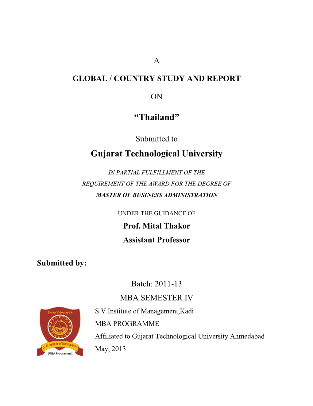 “Thailand” Gujarat Technological University