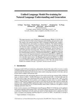 Unified Language Model Pre-Training for Natural