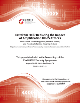Exit from Hell? Reducing the Impact of Amplification Ddos Attacks