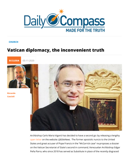 Vatican Diplomacy, the Inconvenient Truth