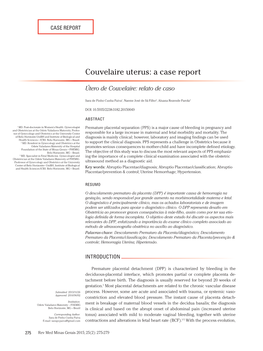 Couvelaire Uterus: a Case Report