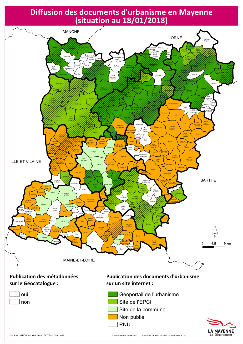 Diffusion Des Documents D'urbanisme En Mayenne (Situation Au 18/01/2018) MANCHE