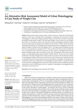 An Alternative Risk Assessment Model of Urban Waterlogging: a Case Study of Ningbo City