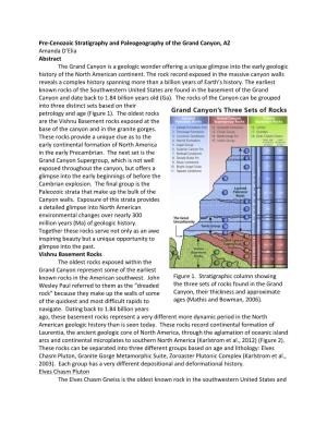 Cenozoic Stratigraphy and Paleogeography of the Grand Canyon, AZ Amanda D'el