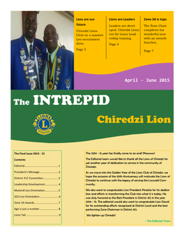 The Intrepid Chiredzi Lion – Quarterly Newsletter