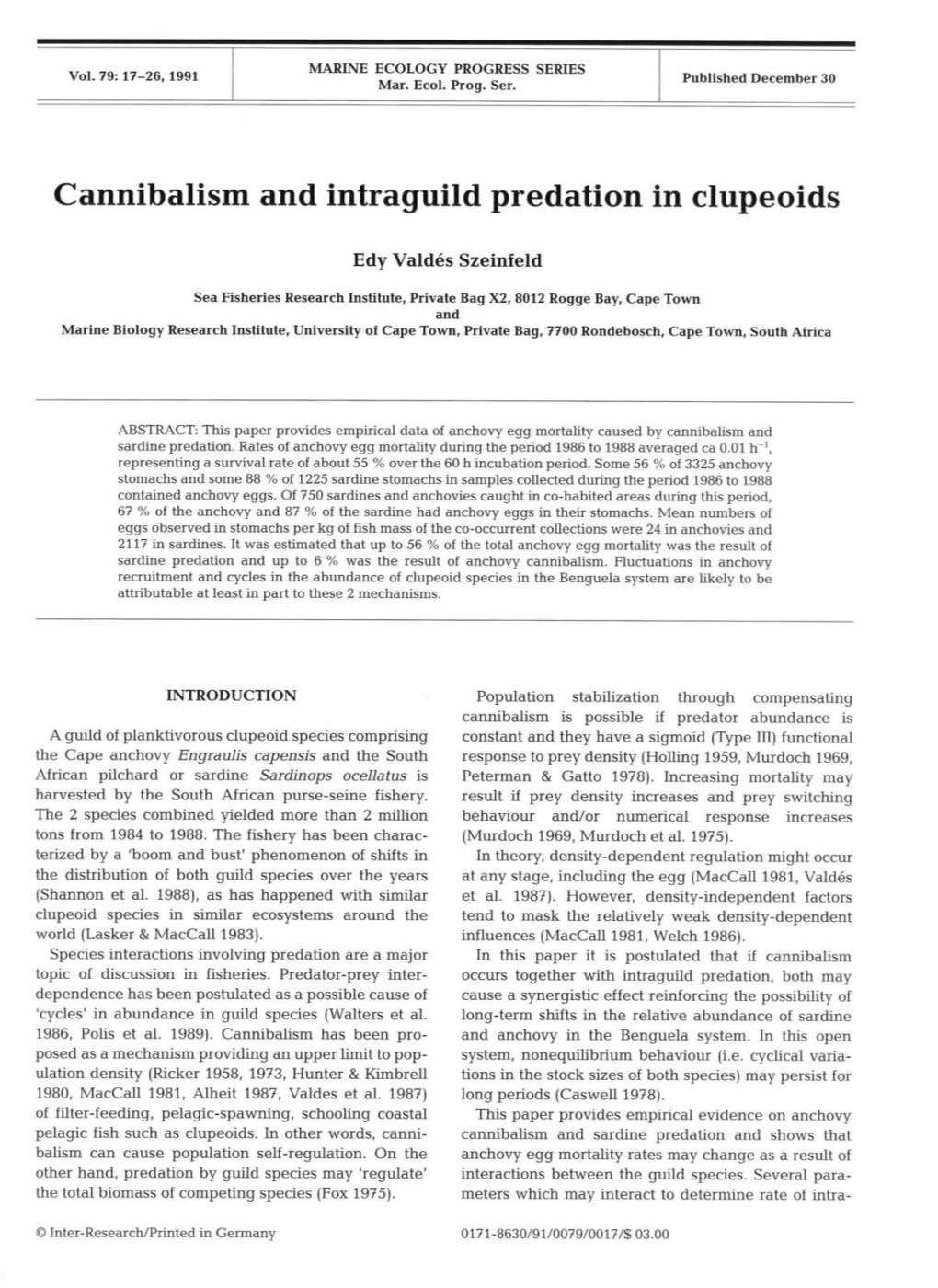 Cannibalism and Intraguild Predation in Clupeoids