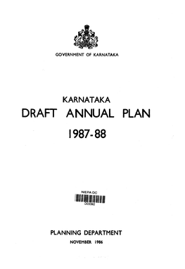 Karnataka Draft Annual Plan