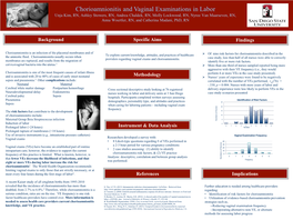 Chorioamnionitis and Vaginal Examinations in Labor