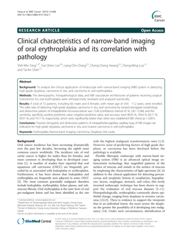 Clinical Characteristics of Narrow-Band Imaging of Oral