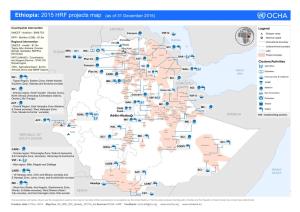 Ethiopia: 2015 HRF Projects Map (As of 31 December 2015)