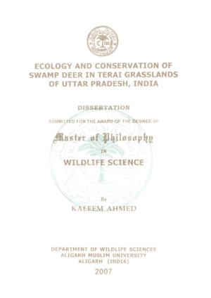 Ecology and Conservation of Swamp Deer in Terai Grasslands of Uttar Pradesh, India