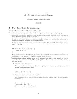 SI 413, Unit 3: Advanced Scheme