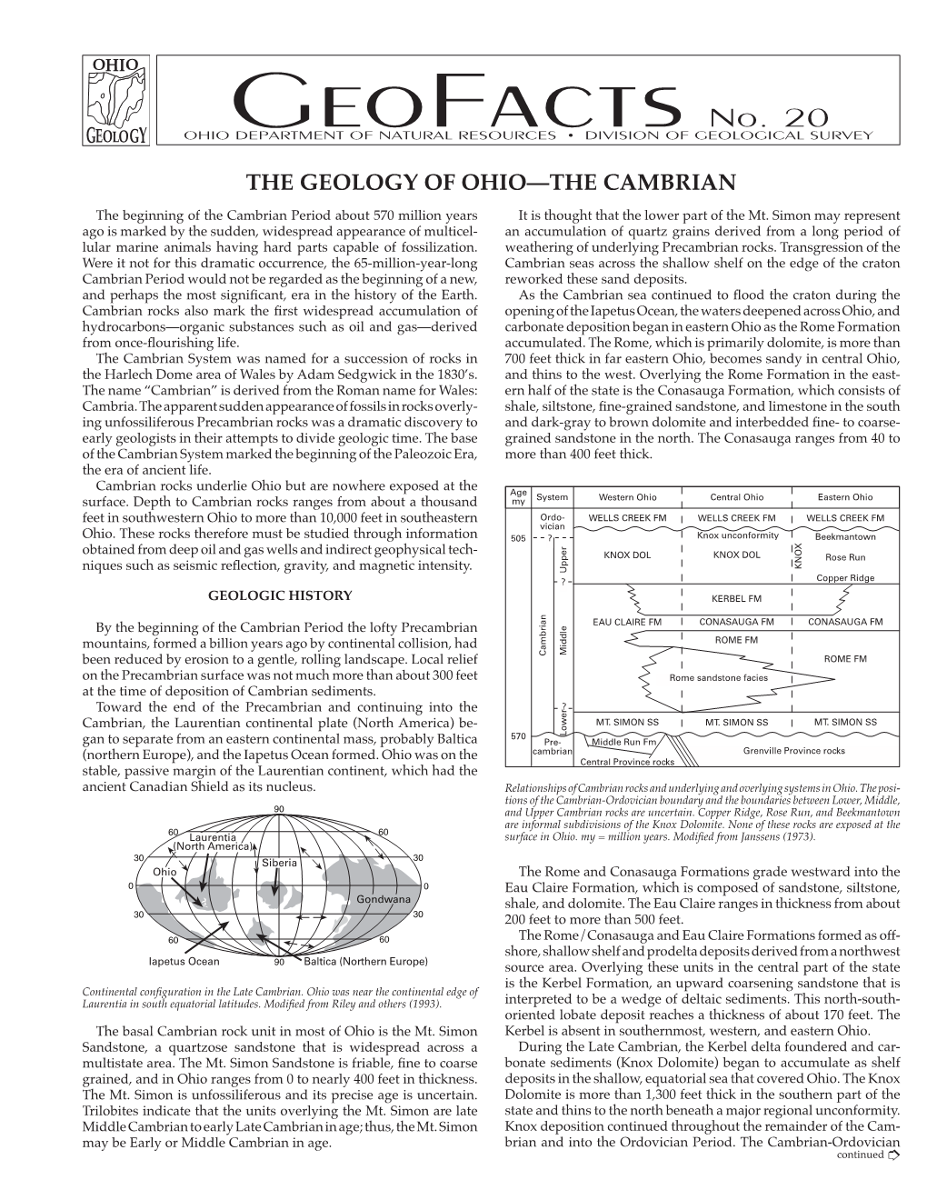 The Geology of Ohio—The Cambrian