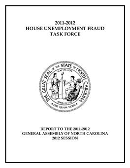 2011-2012 House Unemployment Fraud Task Force