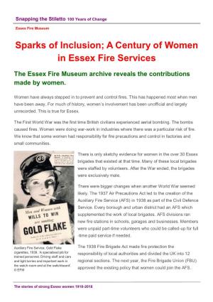 18. a Century of Women in the Fire Service
