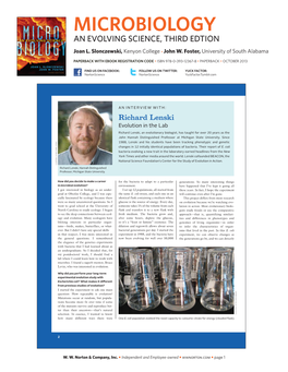 Interview with Richard Lenski in Microbiology
