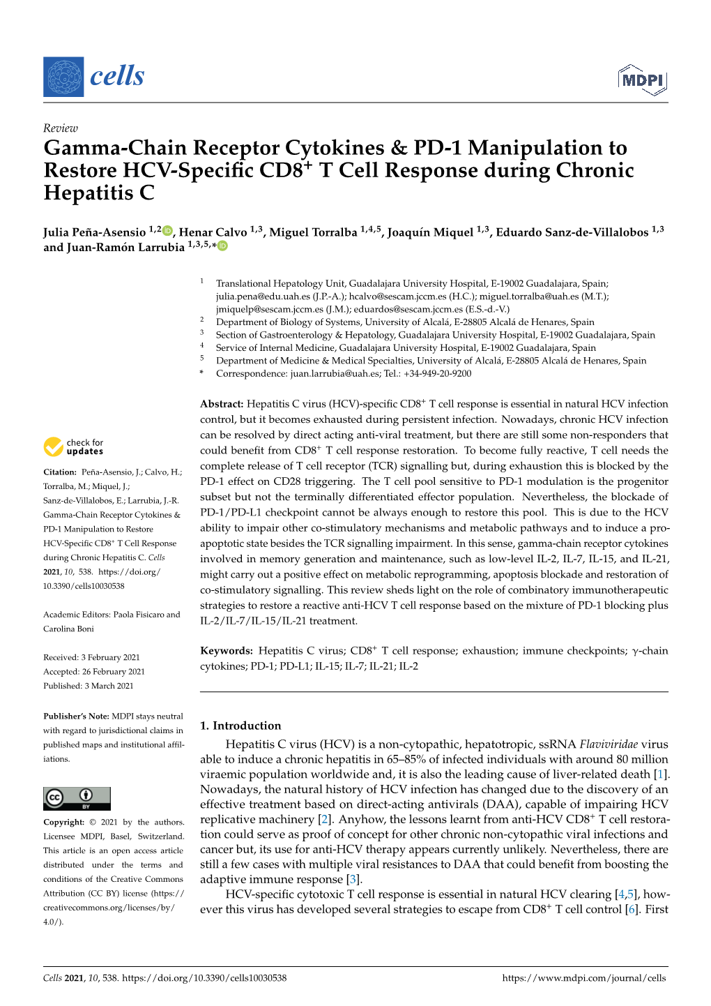 Gamma-Chain Receptor Cytokines & PD-1 Manipulation to Restore HCV