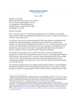 DHS Vs Regents of the University of California – Senator Blumenthal