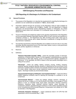 Title 7 Natural Resources & Environmental Control