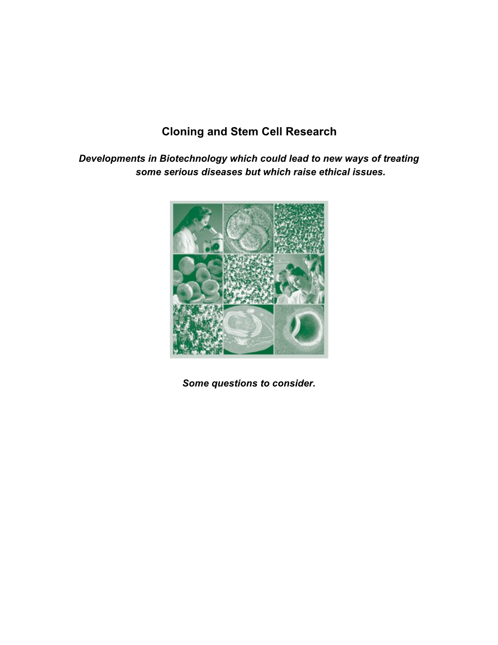 Cloning and Stem Cell Research