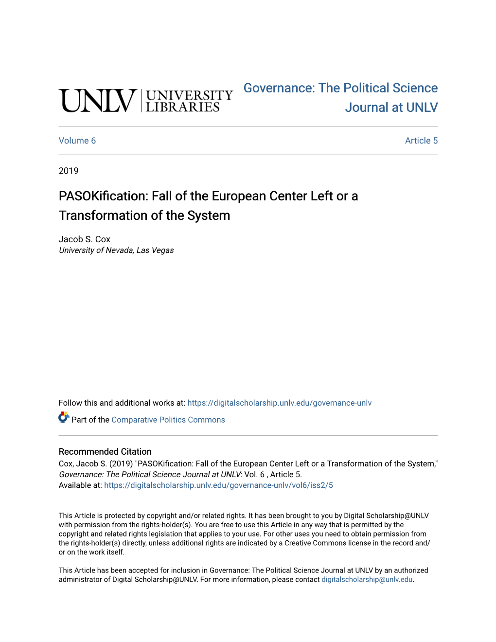 Pasokification: Allf of the European Center Left Or a Transformation of the System