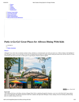 Great Places for Alfresco Dining with Kids