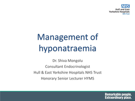 Management of Hyponatraemia