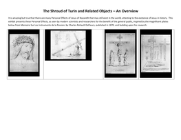 The Shroud of Turin and Related Objects – an Overview