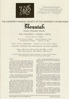 The University Musical Society of the University of Michigan
