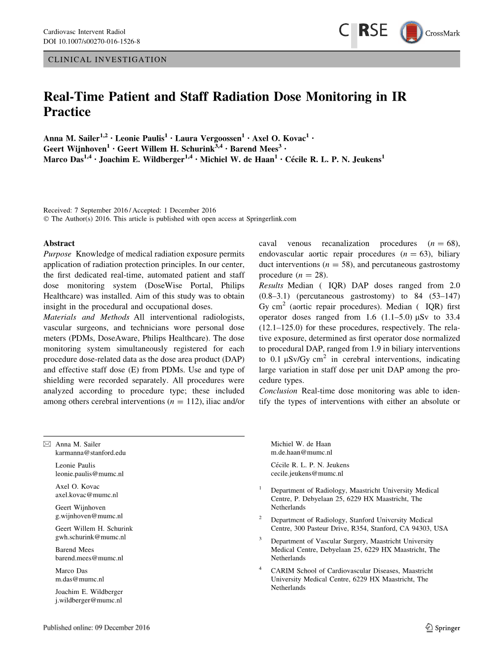 Real-Time Patient and Staff Radiation Dose Monitoring in IR Practice