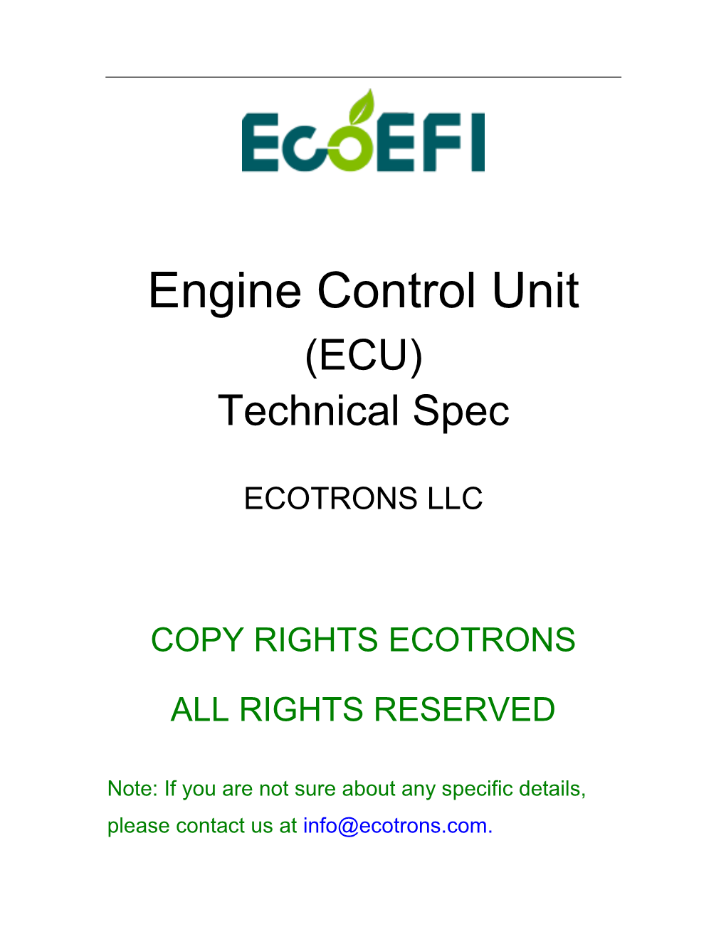 ECOTRONS Engine Control Unit