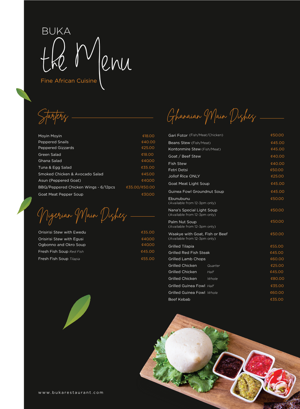 Buka Food&Drinks Menu