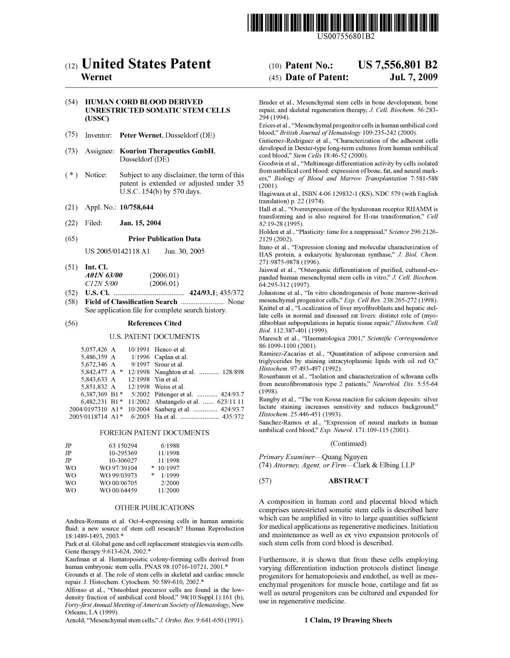 (12) United States Patent (10) Patent No.: US 7,556,801 B2 Wernet (45) Date of Patent: Jul