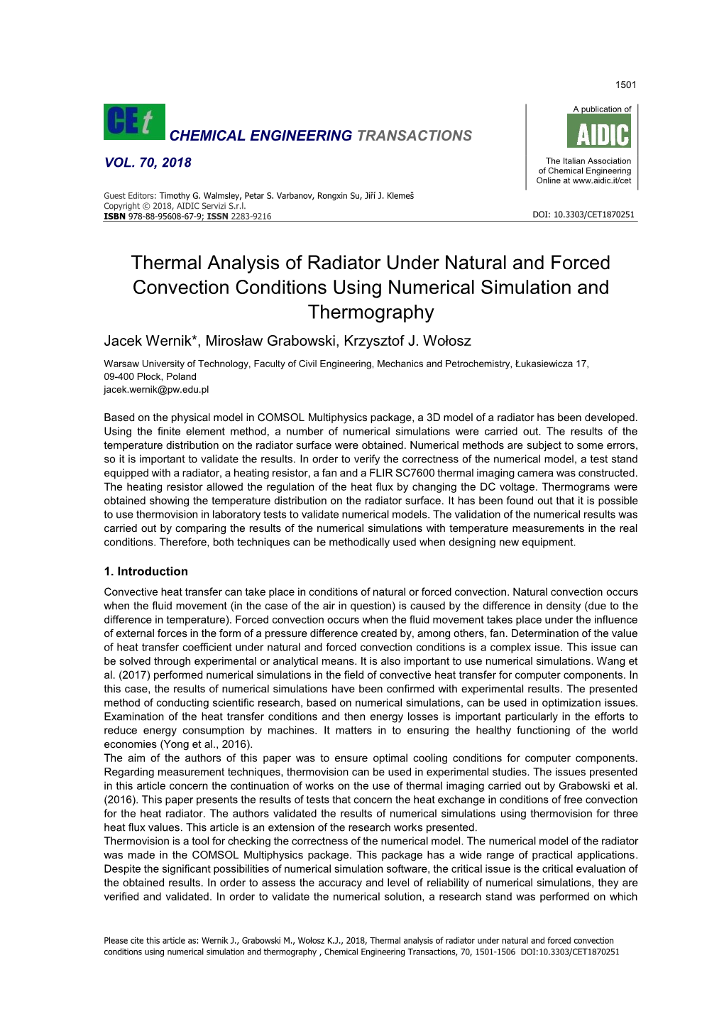 Thermal Analysis of Radiator Under Natural and Forced Convection