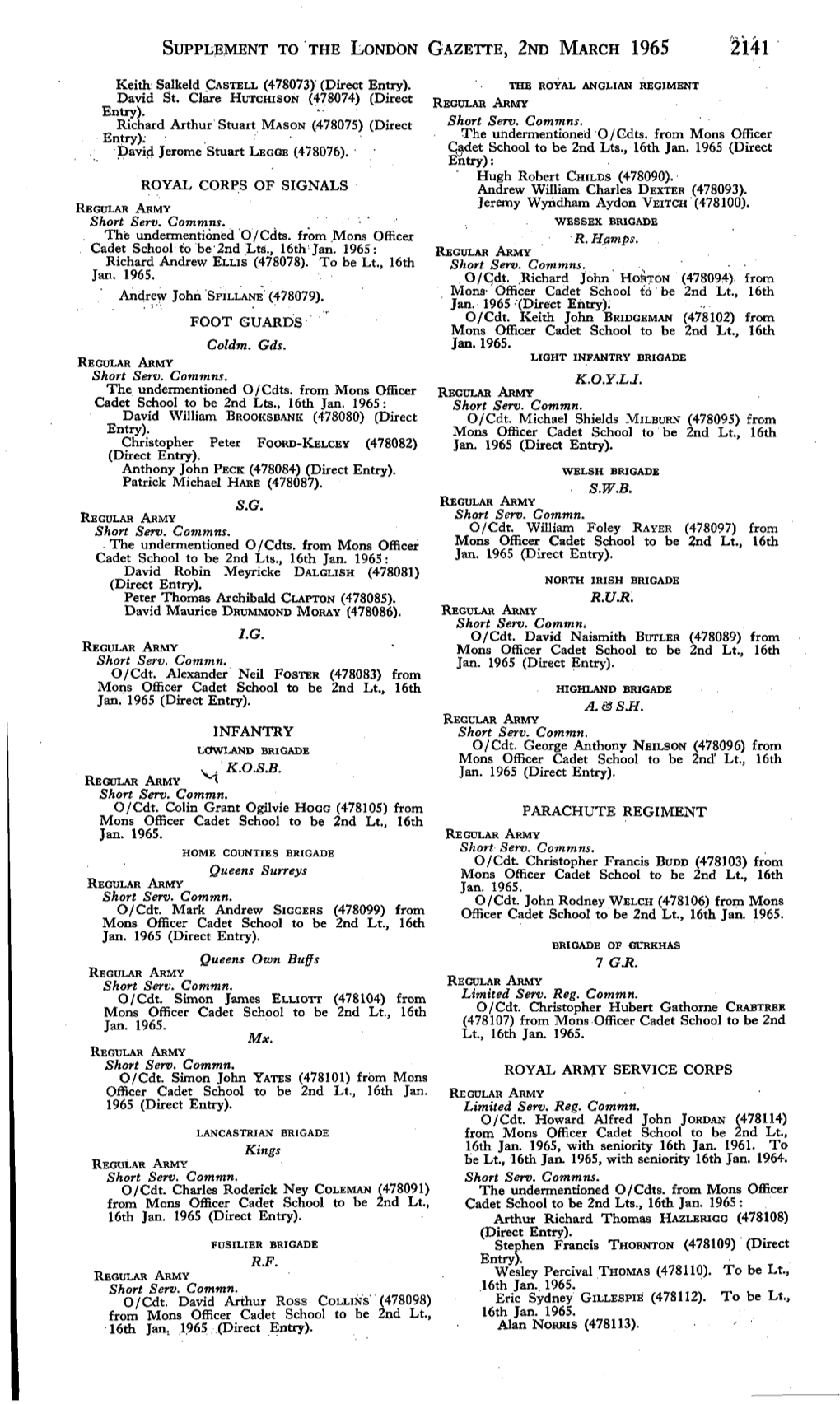 Supplement to the London Gazette, 2Nd March 1965