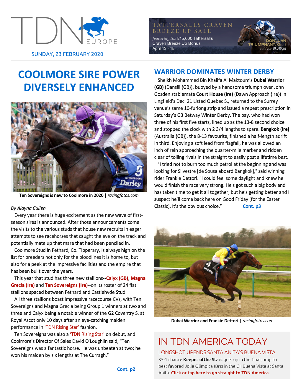 Coolmore Sire Power Diversely Enhanced Cont