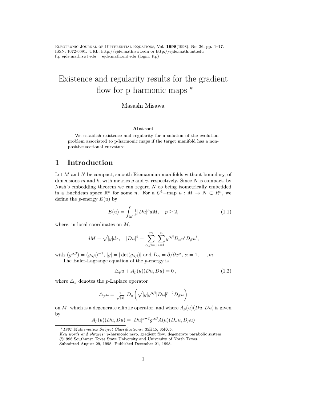Existence and Regularity Results for the Gradient Flow for P-Harmonic Maps