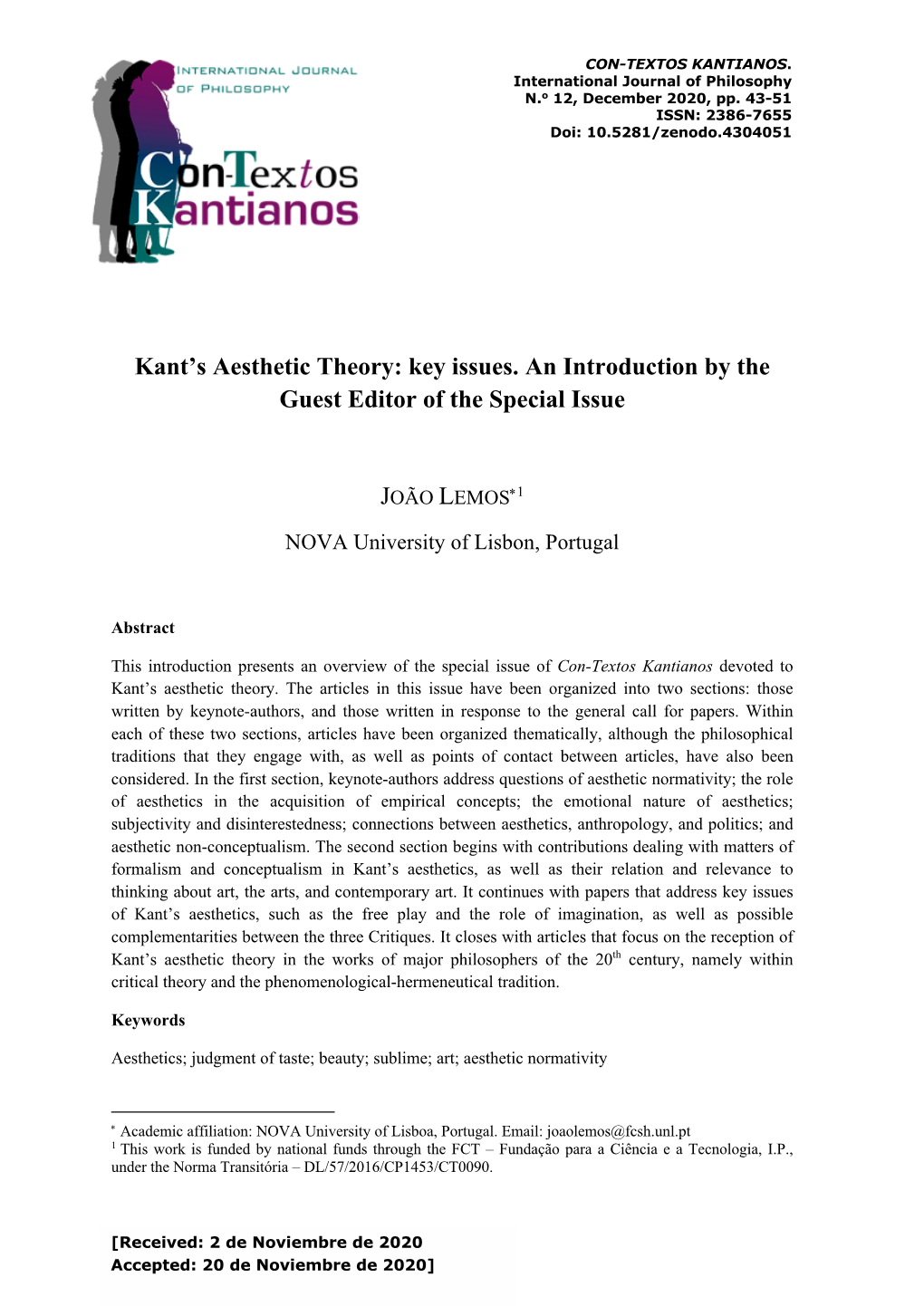 Kant's Aesthetic Theory