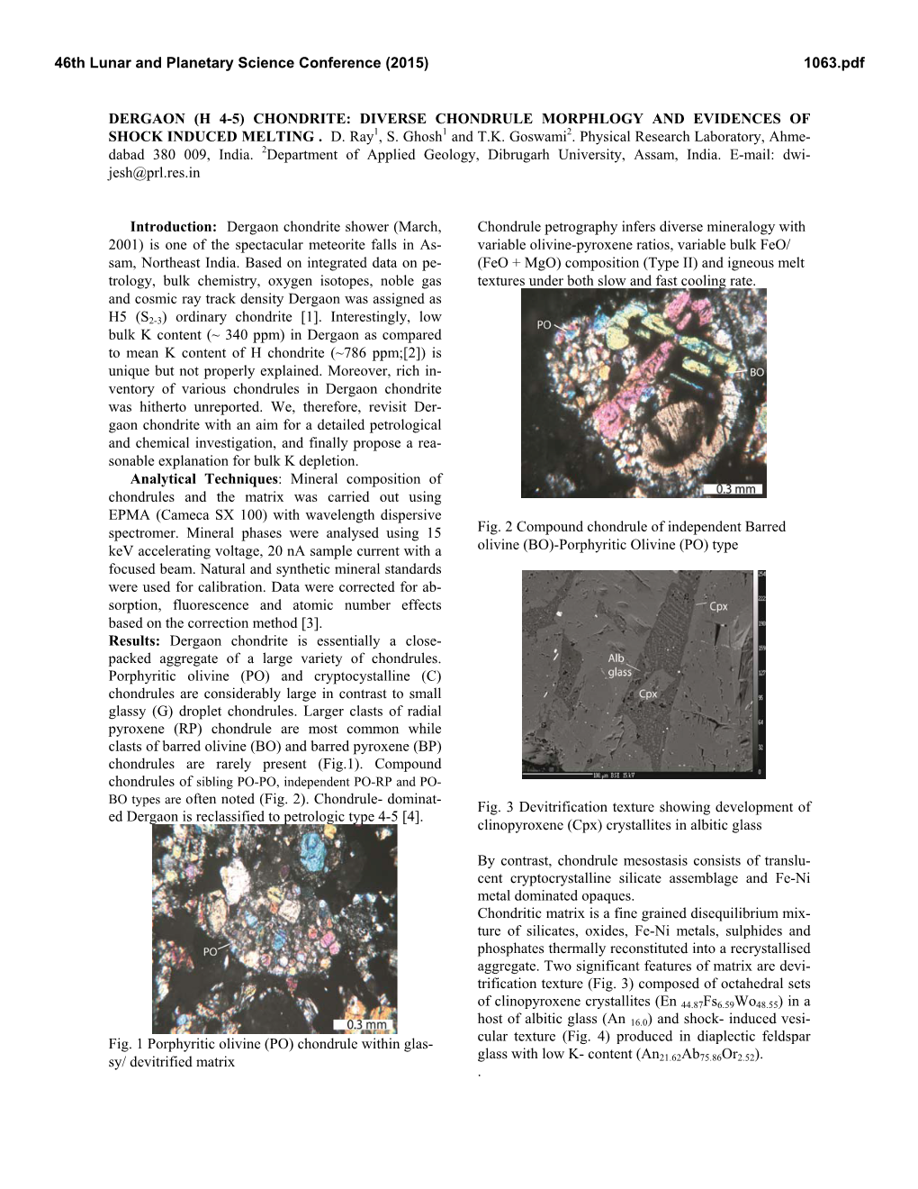 Chondrite: Diverse Chondrule Morphlogy and Evidences of Shock Induced Melting