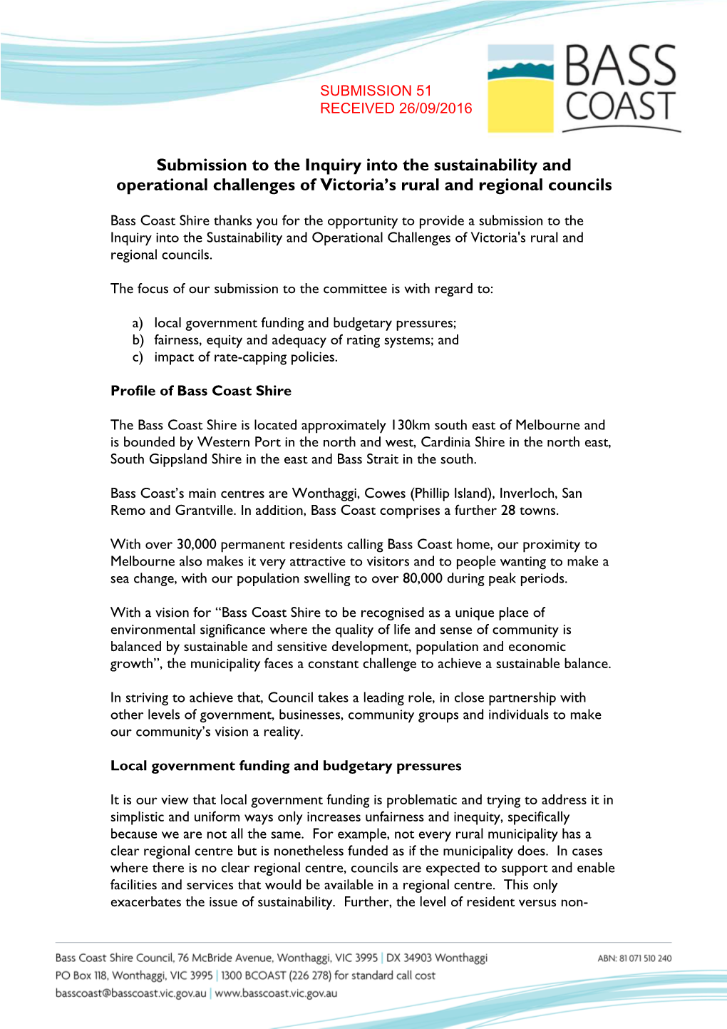 Bass Coast Shire Council(PDF 181.69