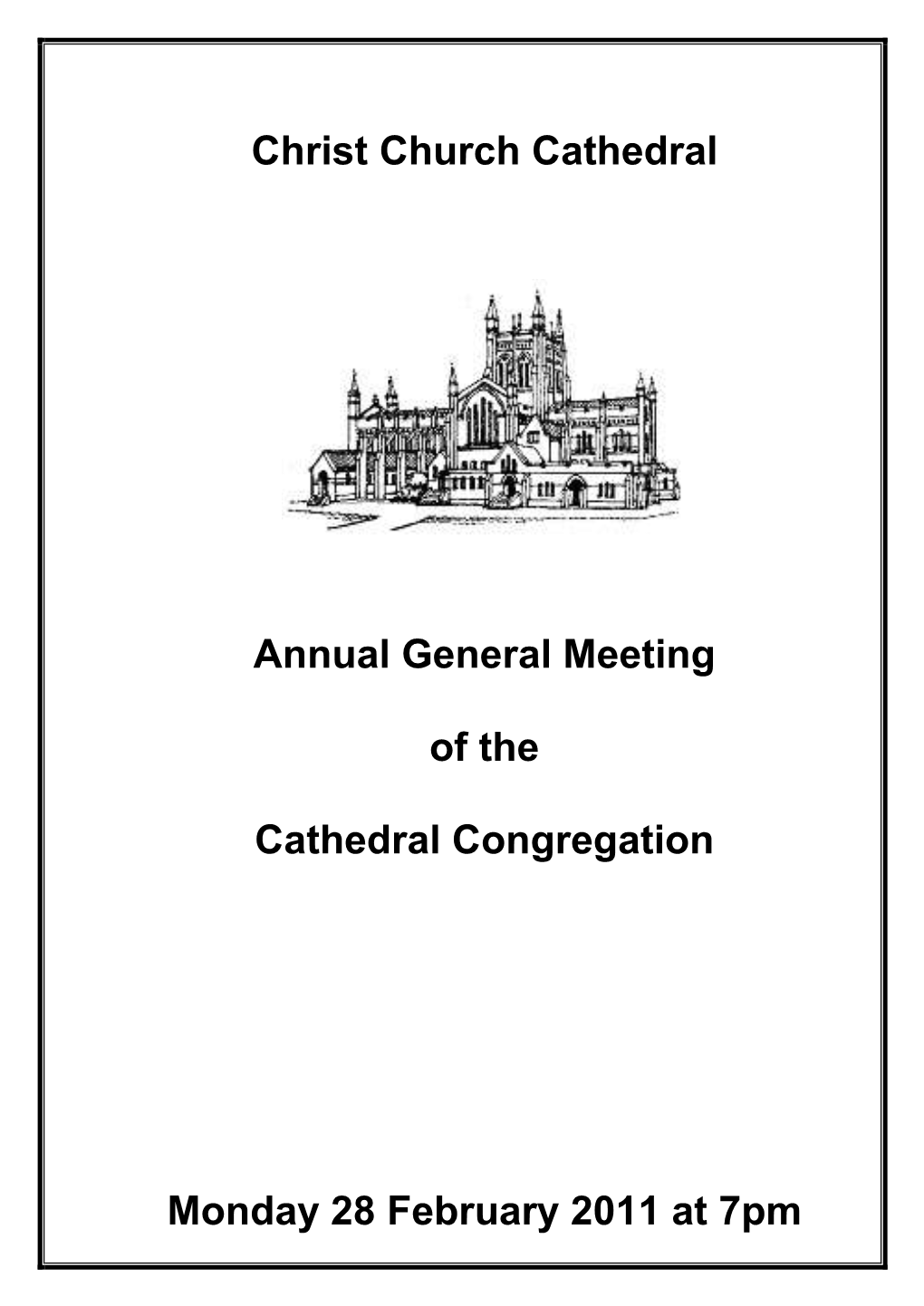 Christ Church Cathedral Annual General Meeting of the Cathedral