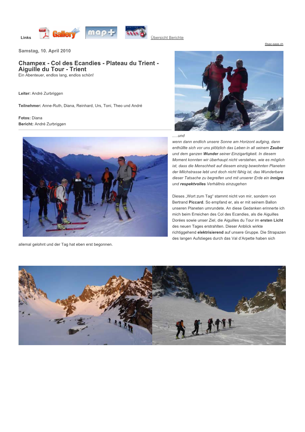 Champex - Col Des Ecandies - Plateau Du Trient - Aiguille Du Tour - Trient Ein Abenteuer, Endlos Lang, Endlos Schön!