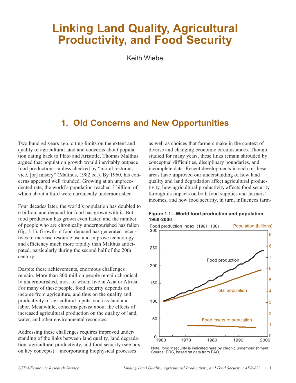 Linking Land Quality, Agricultural Productivity, and Food Security