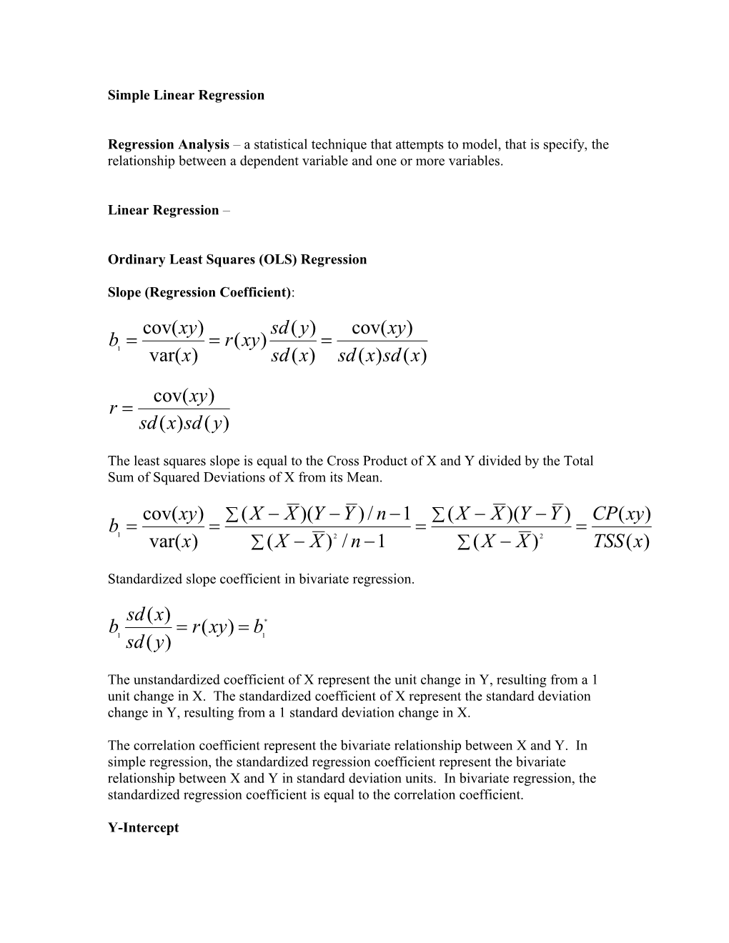 Correlation and Simple Regression