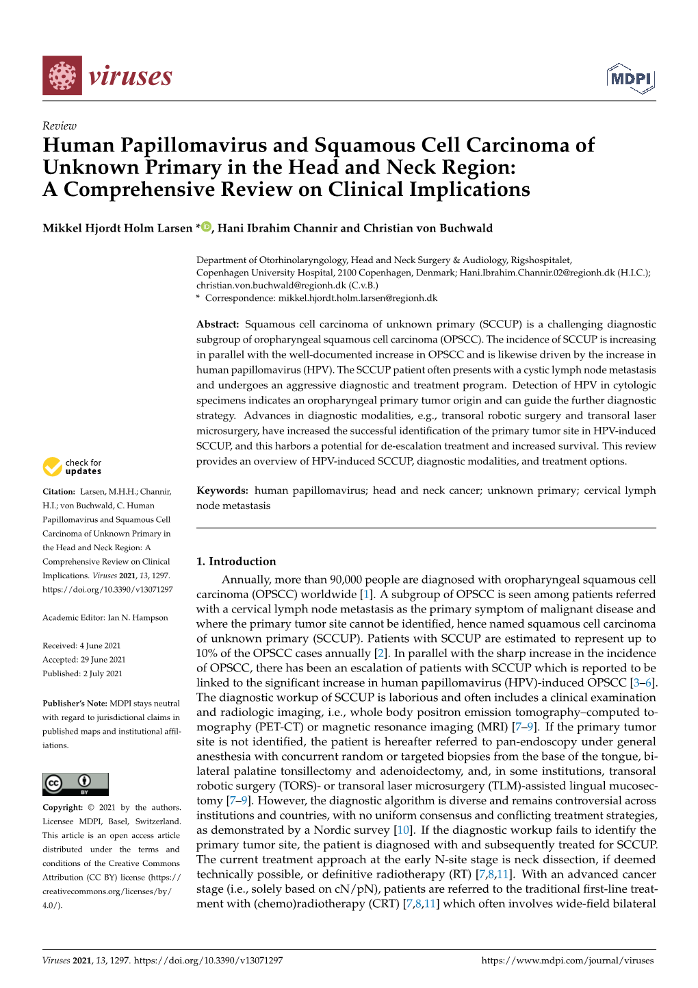 Human Papillomavirus and Squamous Cell Carcinoma of Unknown Primary in the Head and Neck Region: a Comprehensive Review on Clinical Implications