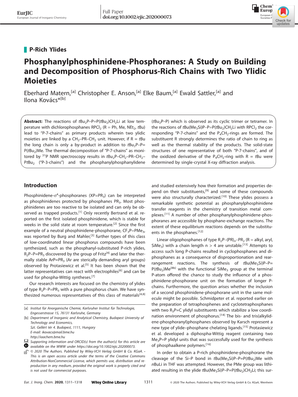 Phosphanylphosphinidene‐Phosphoranes