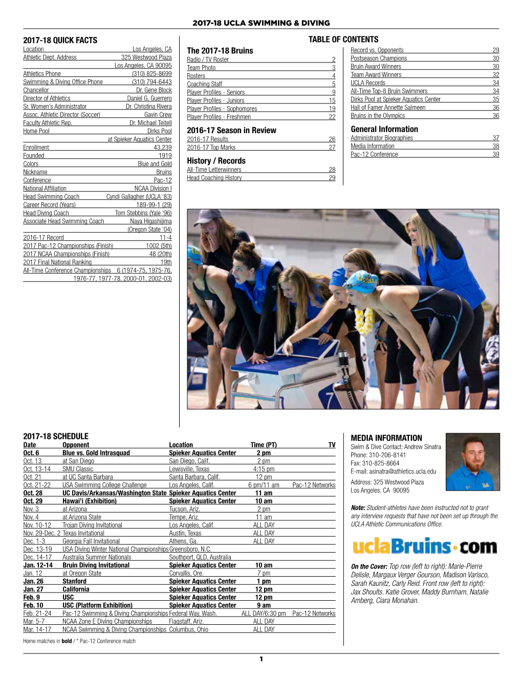 2017-18 Quick Facts Table of Contents 2017-18 Schedule