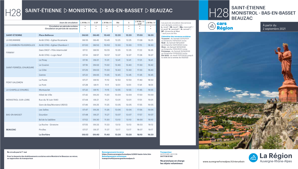 H28 Saint-Étienne Monistrol Bas-En-Basset Beauzac