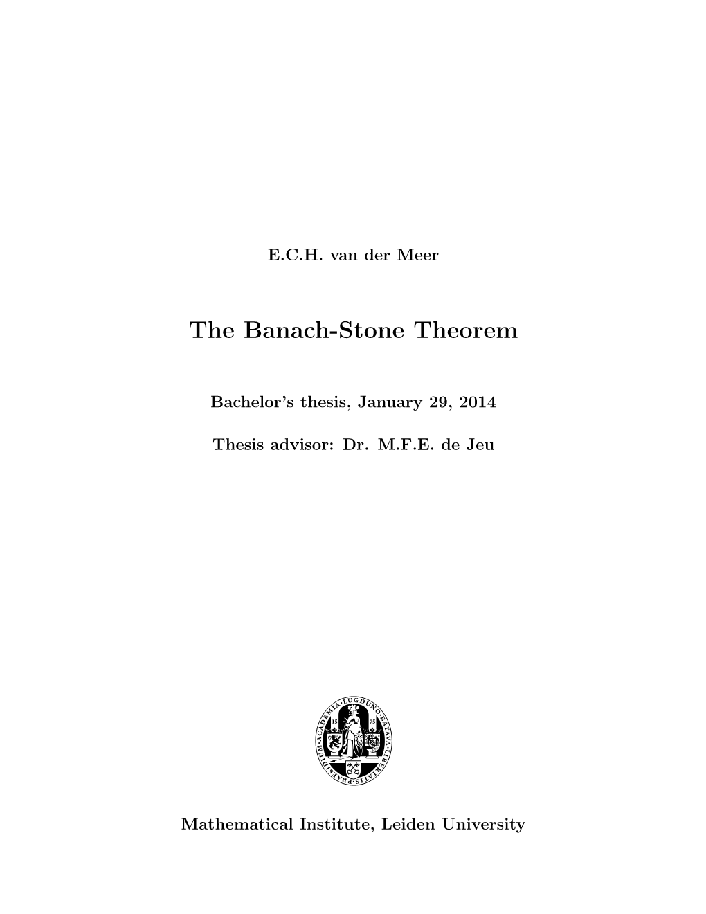 The Banach-Stone Theorem