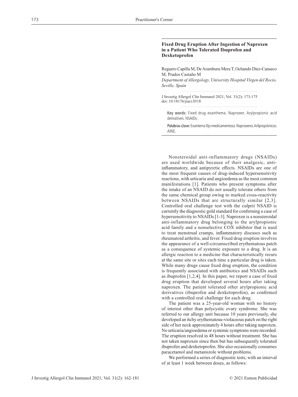 Fixed Drug Eruption After Ingestion of Naproxen in a Patient Who